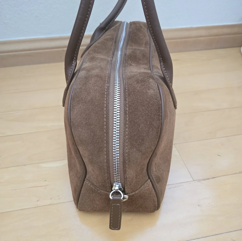 Brown Suede East-West Tote Bag - Picture 5 of 7